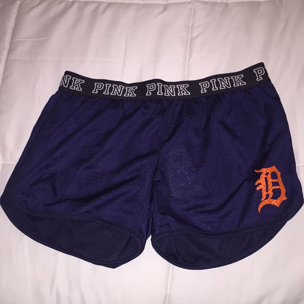 VS PINK Navy Blue Mesh Detroit Tigers Shorts